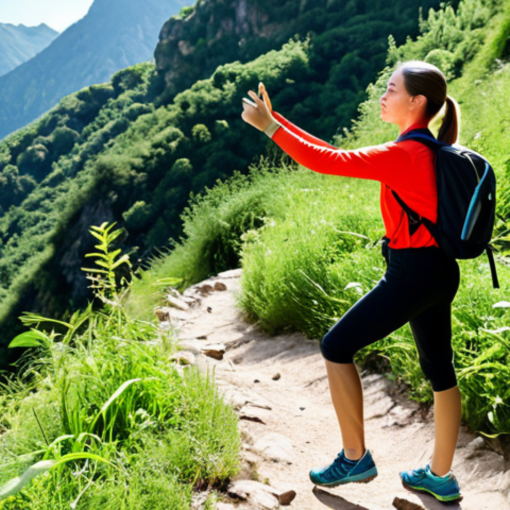 **

"A woman fully clothed in comfortable sportswear is hiking on a mountain trail, surrounded by lush greenery. She is taking a break to enjoy the scenic view. Bright daylight, safe for work, appropriate content, professional photography, perfect anatomy, natural pose, well-formed hands, proper finger count, modest."

**