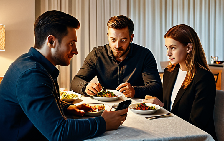 디지털디톡스와 디지털 네이티브의 문제 - Disconnected Family Dinner**

"A family of four seated around a dining table, all looking at their p...