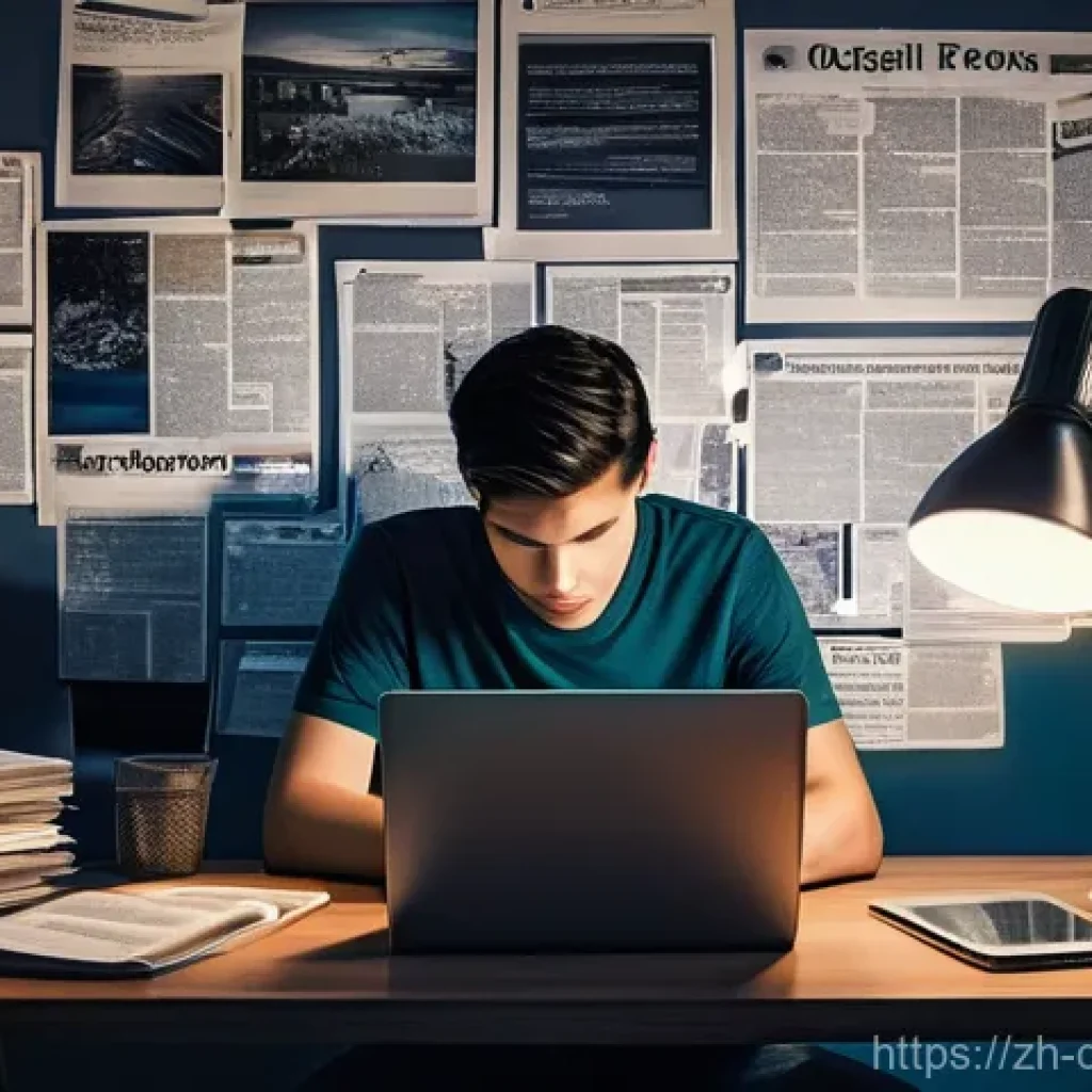 디지털디톡스와 심리적 안정 찾기 - **Prompt: Digital Overload and the First Step to Disconnect**
    A young adult, approximately 20-25...