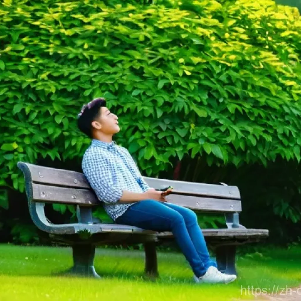 디지털디톡스와 행복한 삶 - **Prompt 1: Reconnecting with Nature and the Present Moment**
"A young adult, perhaps in their l...
