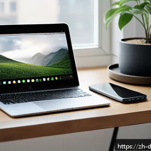 디지털디톡스와 삶의 질 향상 - A serene modern workspace featuring a minimalist desk with a laptop, smartphone in "focus mode," and...