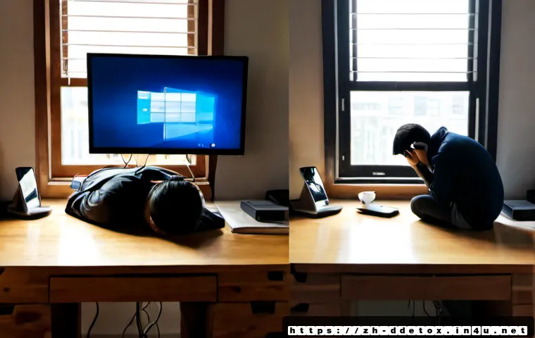 디지털디톡스와 디지털 과의 경계 찾기 - Photorealistic split-scene lifestyle image showing a clear boundary between digital overload and dig...